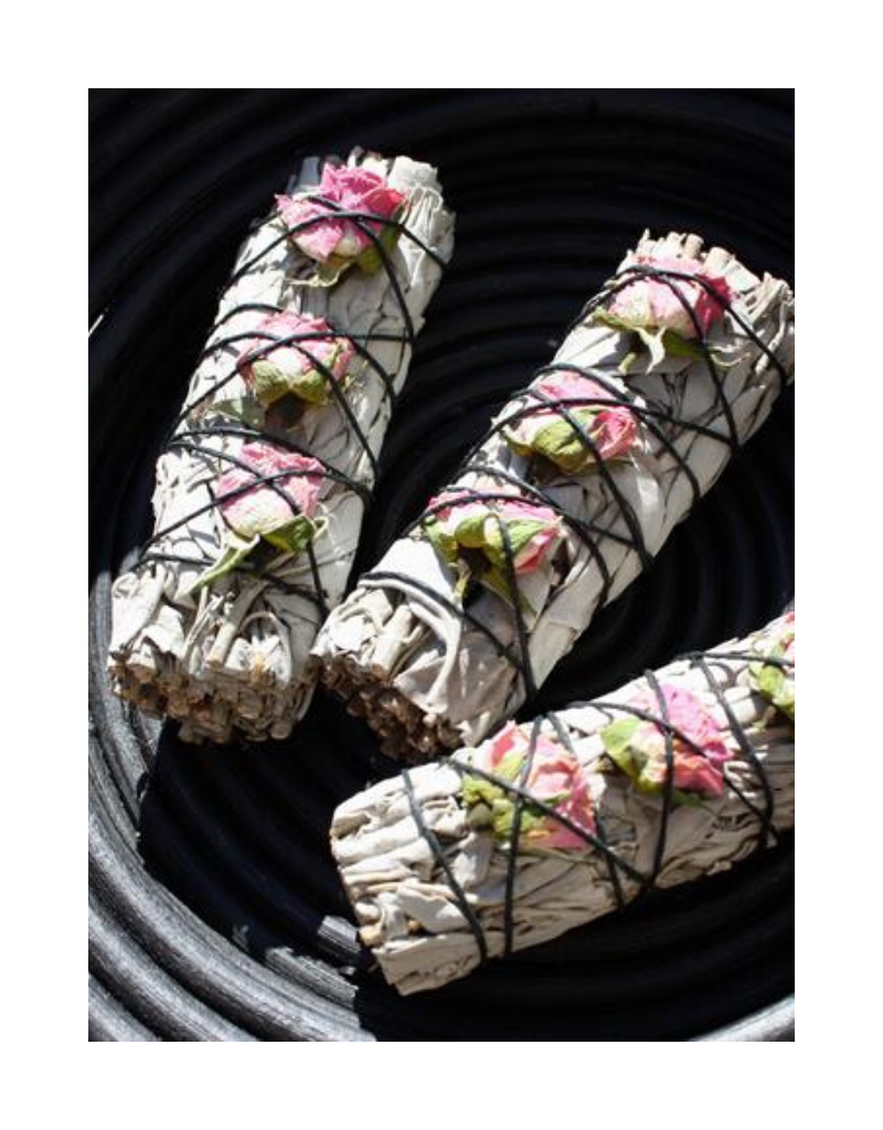 White Sage + Rose Buds Smudge Stick