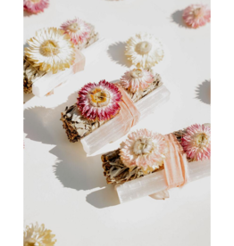 White Sage + White Selenite Smudge Stick