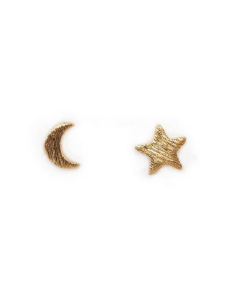 Moon & Star Stud Earrings
