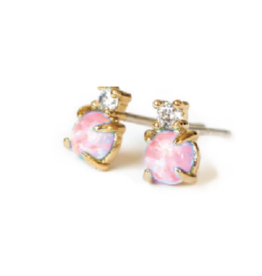 Opal CZ Stud Earrings