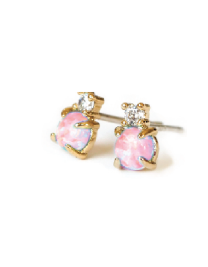 Opal CZ Stud Earrings