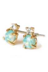 Opal CZ Stud Earrings