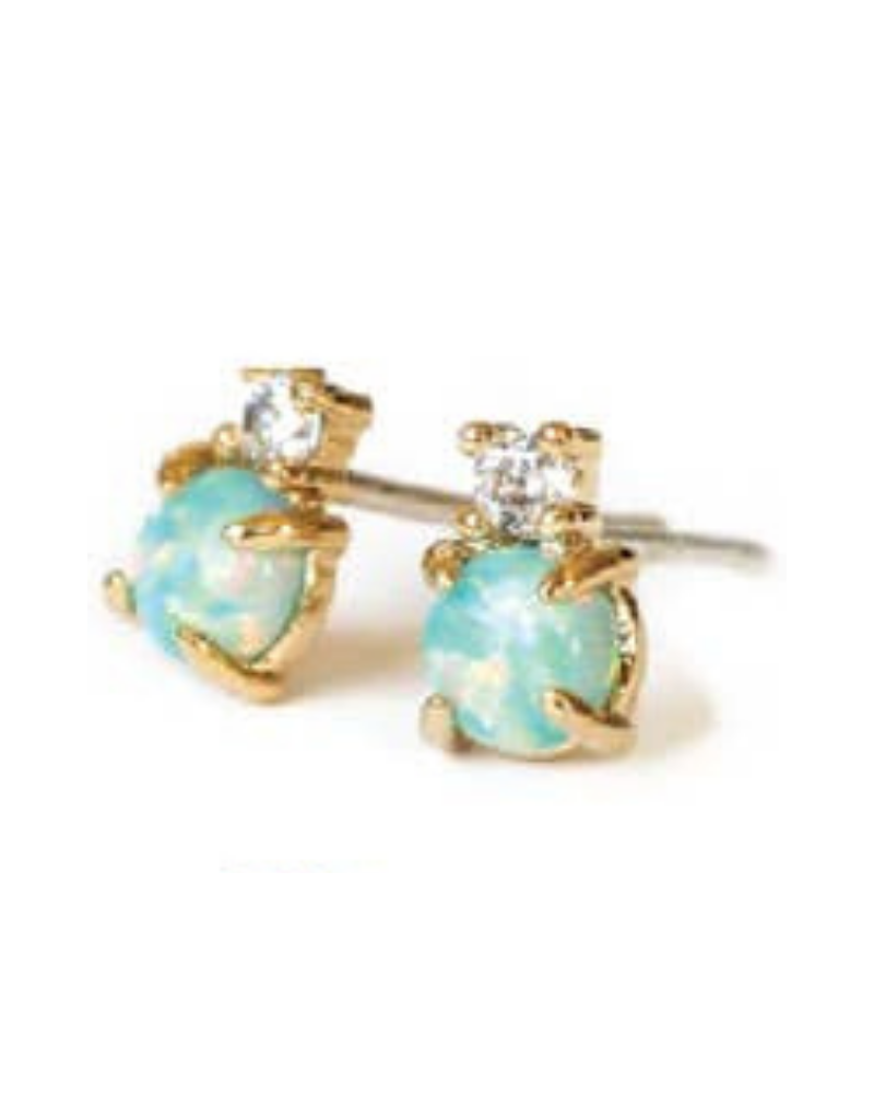 Opal CZ Stud Earrings