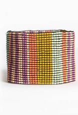 Lilac, Coral and Citron Stripe Stretch Bracelet