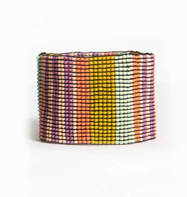 Lilac, Coral and Citron Stripe Stretch Bracelet