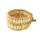 Taupe Thread Double Brass Bar Bracelet