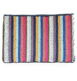 Multi Mini Stripe Seed Bead Clutch