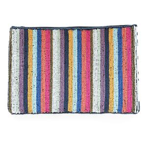 Multi Mini Stripe Seed Bead Clutch