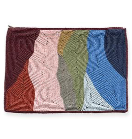 Multi Color Organic Pattern Beaded Clutch
