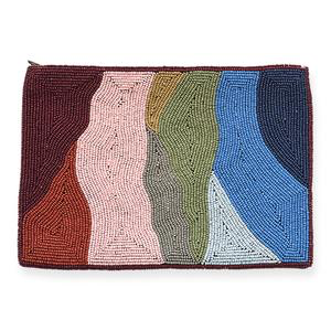 Multi Color Organic Pattern Beaded Clutch