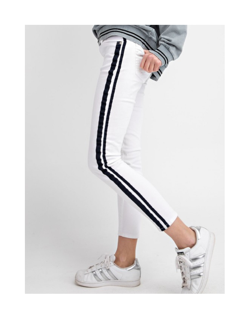Estrella Striped Twill Skinnies
