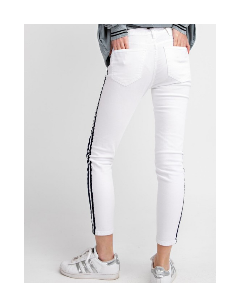 Estrella Striped Twill Skinnies