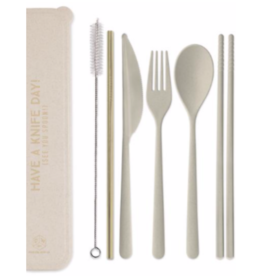 Designworks"Have a knife Day! (See You Spoon!)" Portable Flatware Set