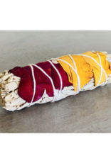 White Sage w Dried Rose Petals Smudge Stick