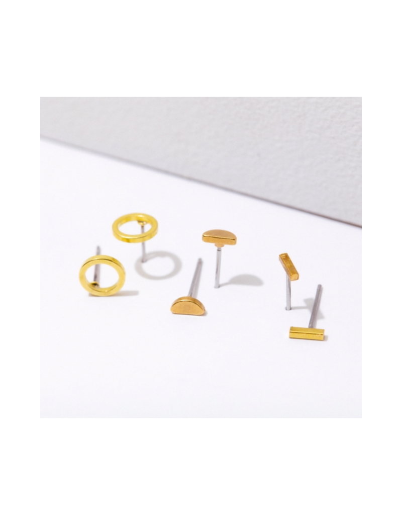 Circle Post Earring Pack