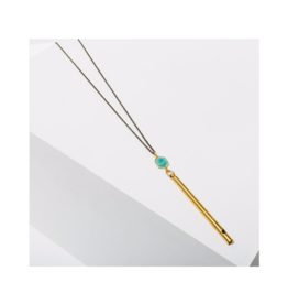 Gemstone Whistle Drop Necklace