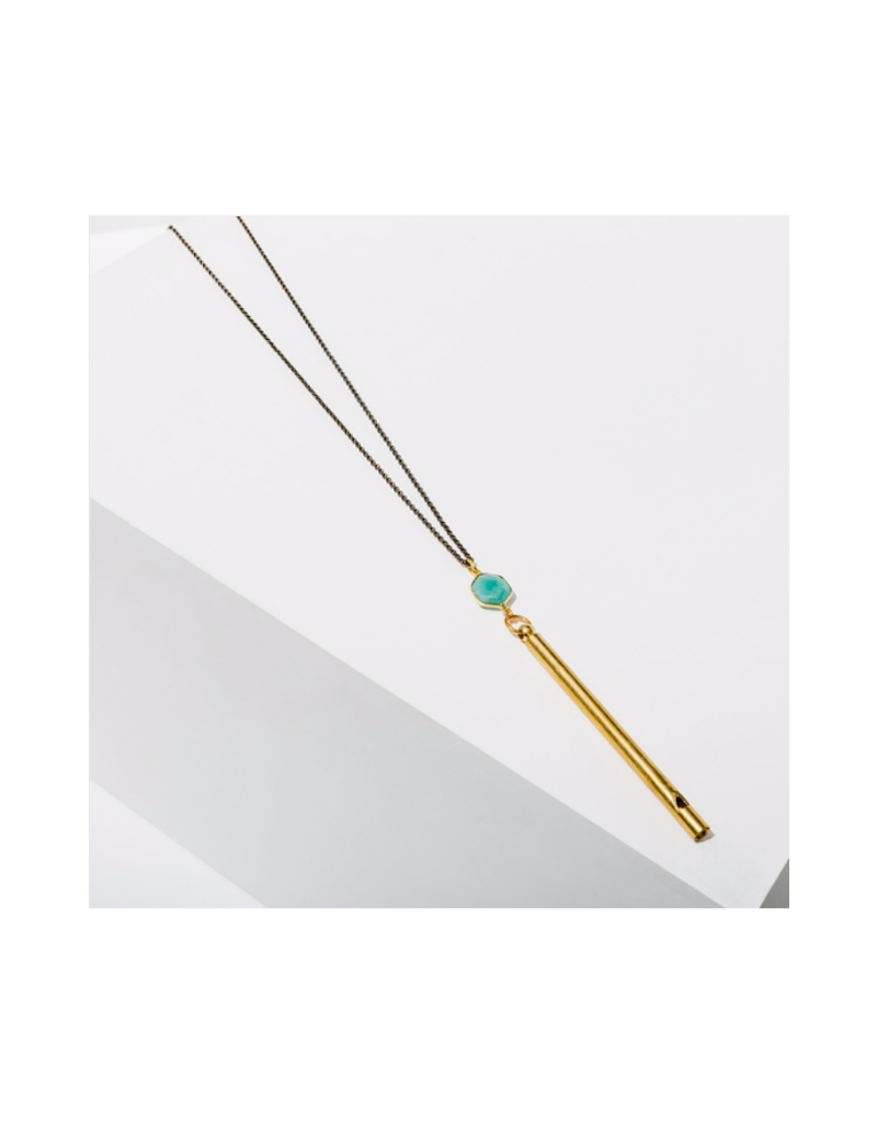Gemstone Whistle Drop Necklace