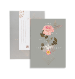 Cosmic Rose Birthday Greeting Card