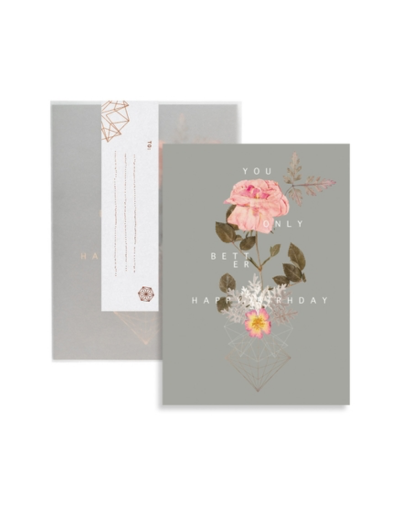 Cosmic Rose Birthday Greeting Card