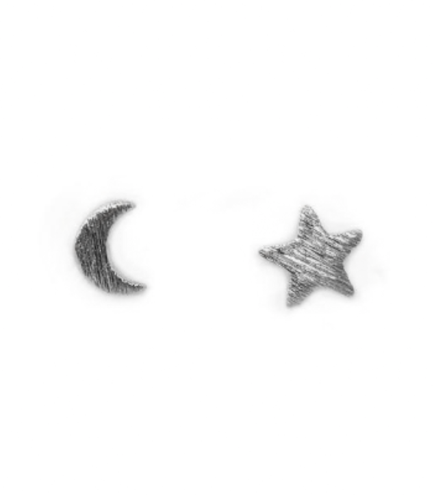 Moon & Star Stud Earrings