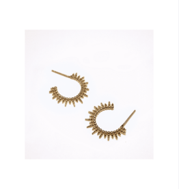 Sunburst Huggie Hoops