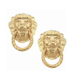 Handcast Lion Head Studs