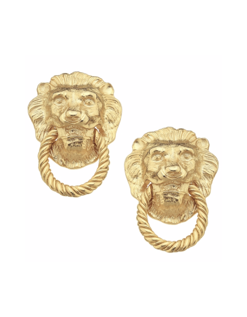 Handcast Lion Head Studs