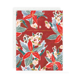 Red Poinsettia Seedlings Card