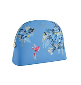 Sara Miller Large Blue Birds Cosmetic Bag