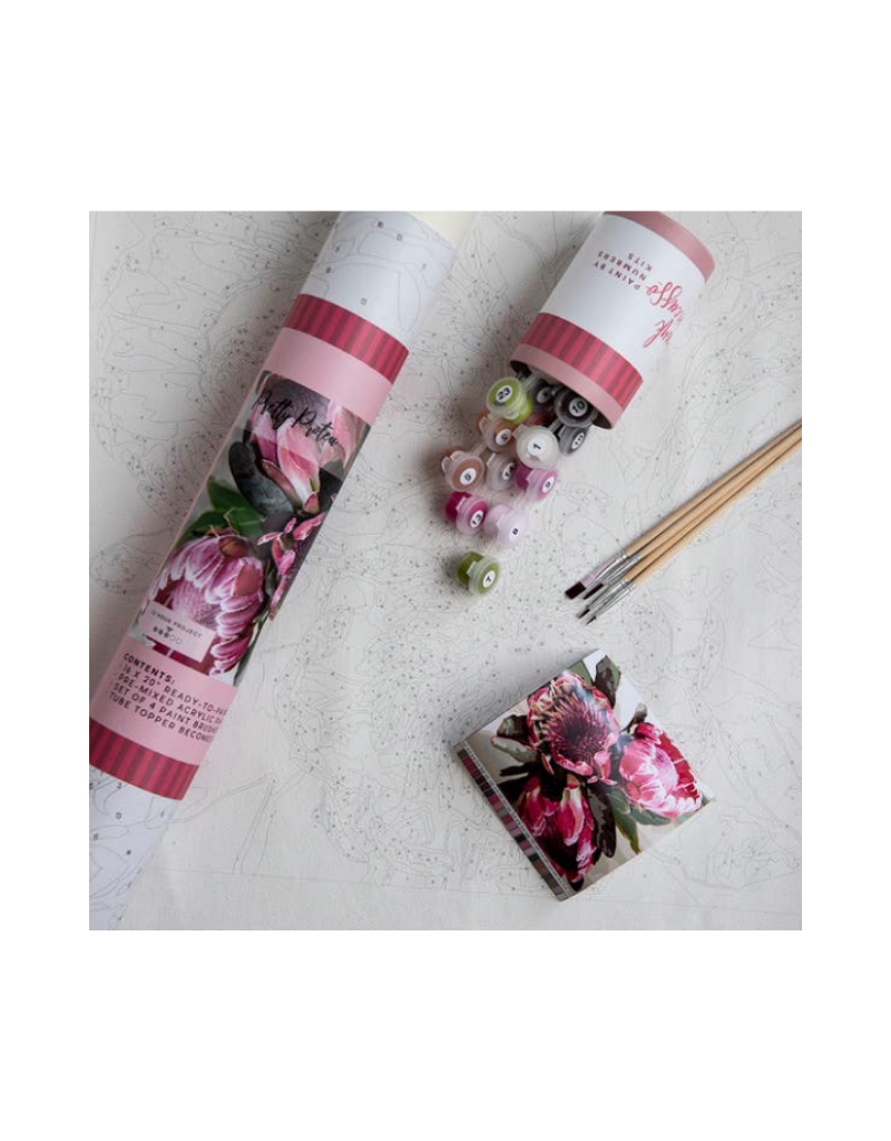 Pink Picasso KitsPretty Protea Printed Canvas