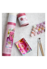 Pink Picasso KitsZealous Zinnias Printed Canvas