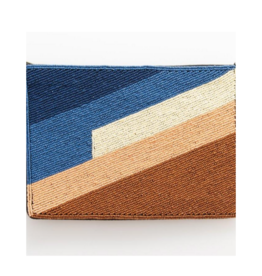 Blue, Bronze, and Pink Seed Bead Clutch