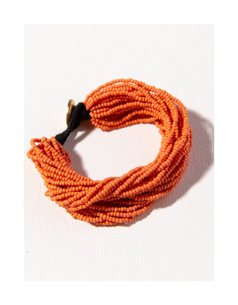 Coral Multi Layer Seed Bead Bracelet