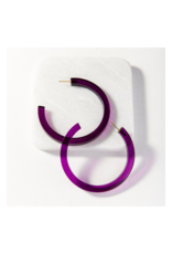 Eggplant Lucite Hoop Earring Small