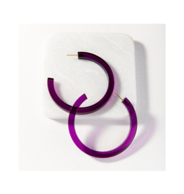 Eggplant Lucite Hoop Earring Small