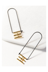 Elongated Rectangle Hoop Earring