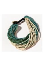 Green Ombre Multi Layer Seed Bead Bracelet