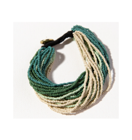 Green Ombre Multi Layer Seed Bead Bracelet