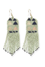 Mint, Pink, and Navy Triangle Seed Bead Earring