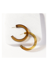 Olive Lucite Hoop Earring Small