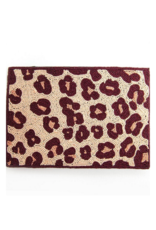 Pink Cheetah Beaded Clutch