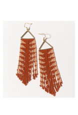 Rust with Pink Arrow Fringe on Triangle Earring