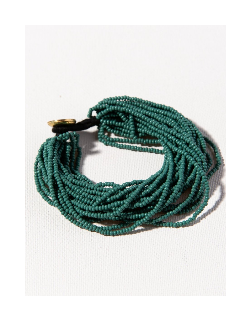 Teal Multi layer Seed Bead Bracelet