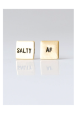 Salty AF, Hand Stamped Earrings