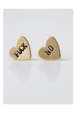 Fuck No, Heart Earrings