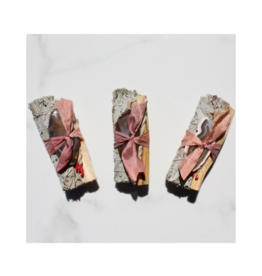 White Sage + Agate Smudge Stick - Rose