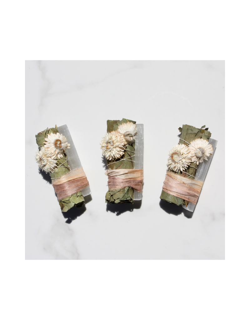 Eucalyptus + White Selenite Smudge Stick - Desert