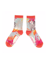 Ladies Ankle Socks Floral Zebra