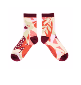 Ladies Ankle Socks Modern Parrot