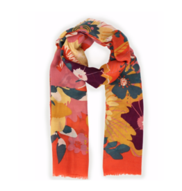 Modern Floral Print Tangerine